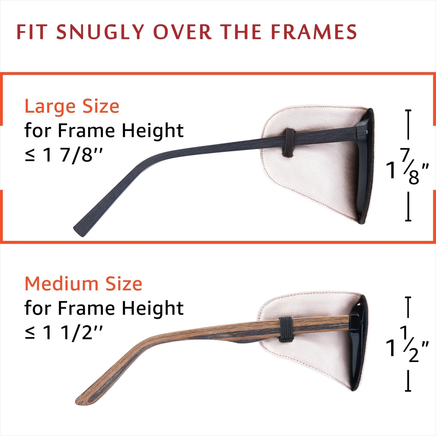 Silk Eye Patch for Glasses (Large, Creamy Beige)