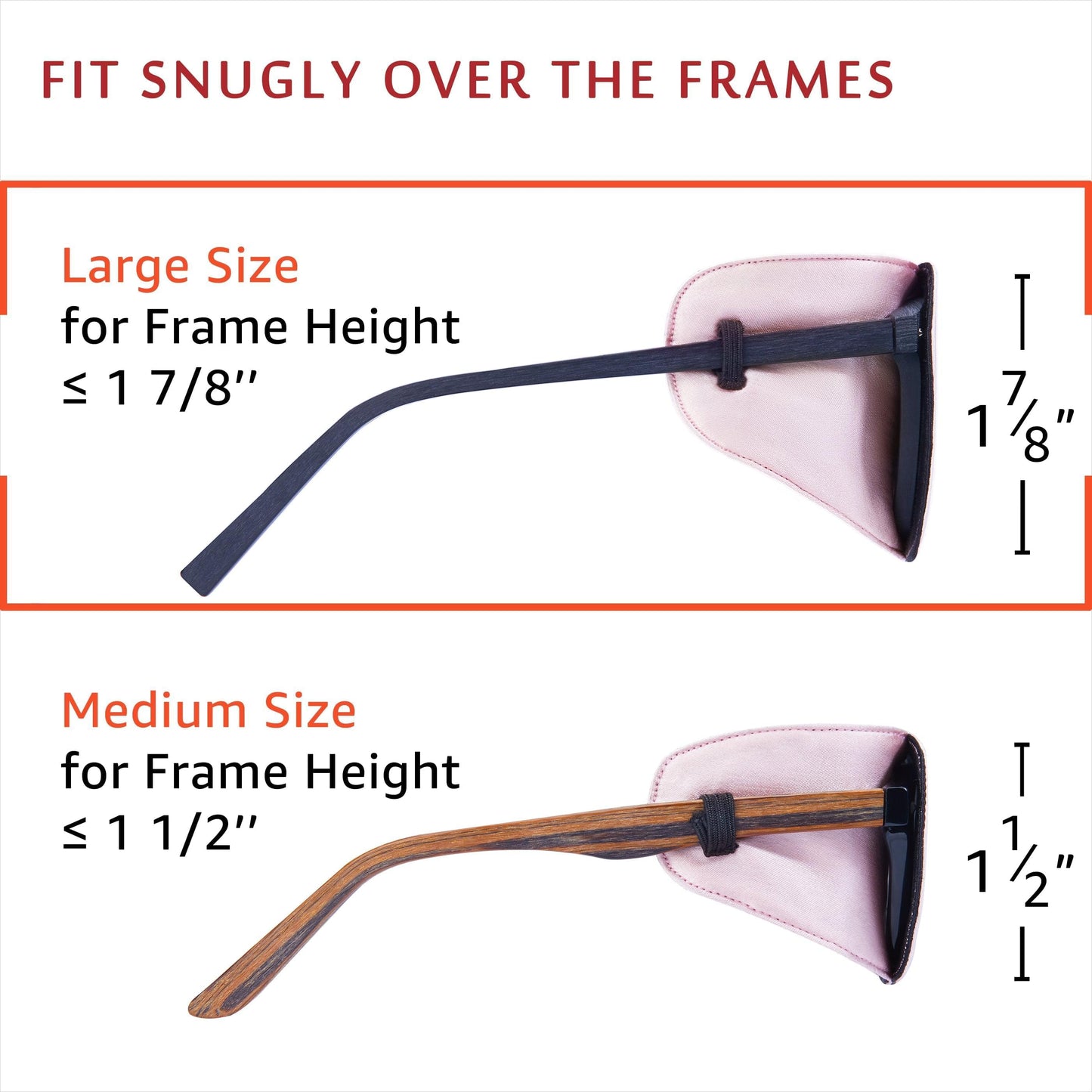 Silk Eye Patch for Glasses (Large, English Rose Pink)