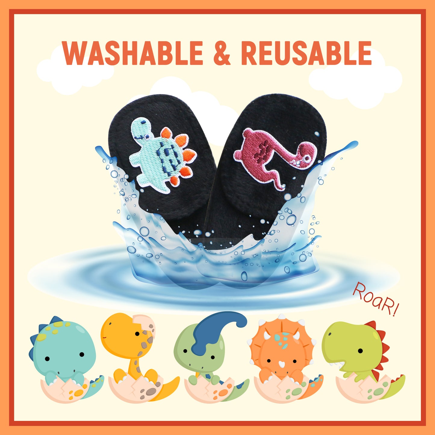 2Pcs Eye Patches for Kids Glasses (Dinosaur - Chestnut & Light Blue, Left Eye)