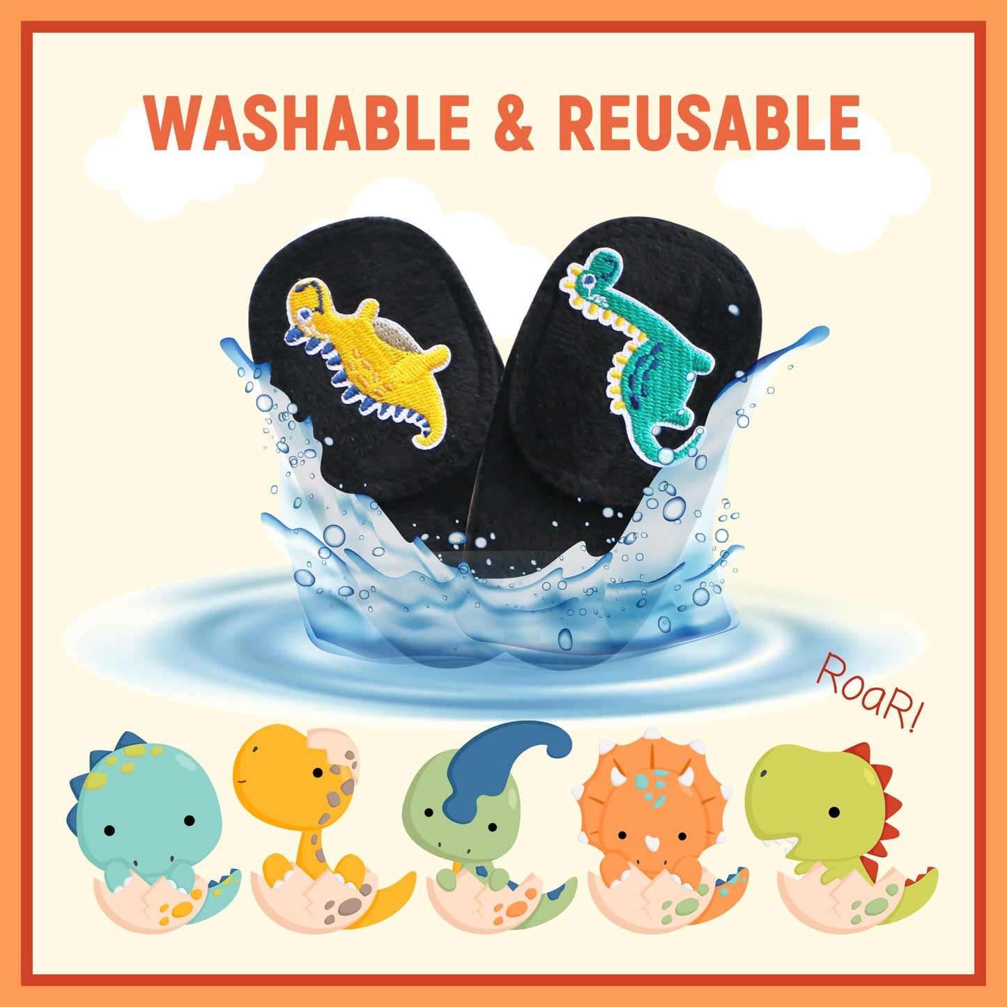 2Pcs Eye Patches for Kids Glasses (Dinosaur - Lemon Yellow & Jungle Green, Right Eye)