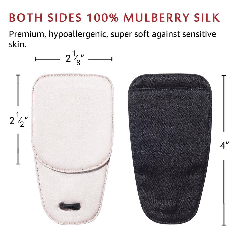 Silk Eye Patch for Glasses (Large, Creamy Beige)