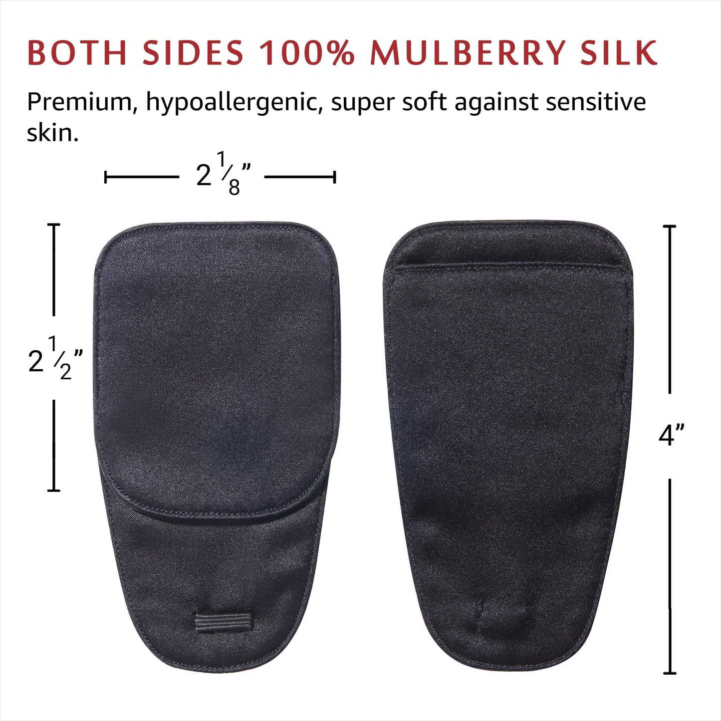 Astropic 2Pcs Silk Eye Patches for Glasses (Large, Pure Black)