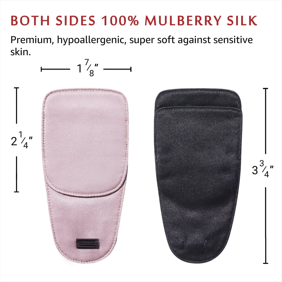 Astropic 2Pcs Silk Eye Patches for Glasses (Medium, Dusty Rose)