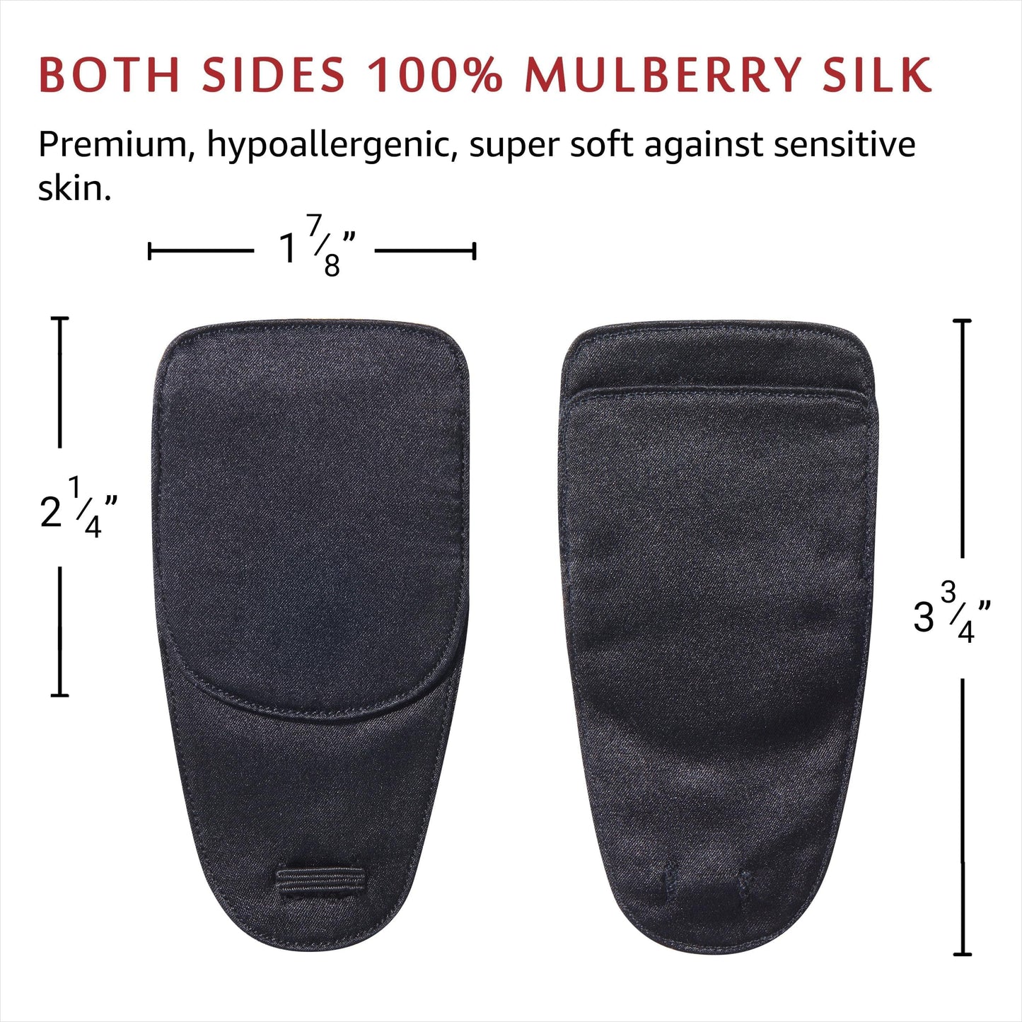 Astropic 2Pcs Silk Eye Patches for Glasses (Medium, Pure Black)