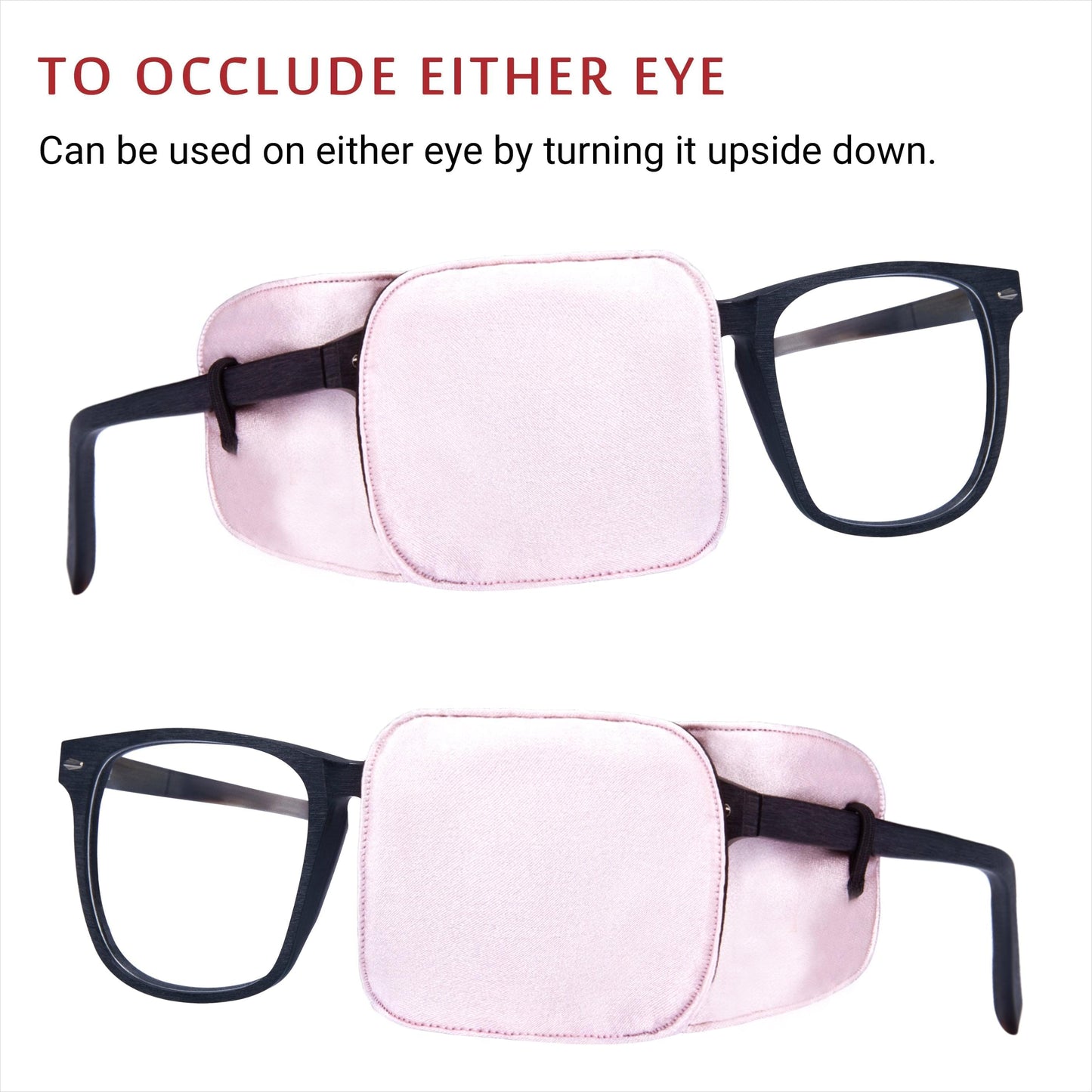 Silk Eye Patch for Glasses (Large, English Rose Pink)