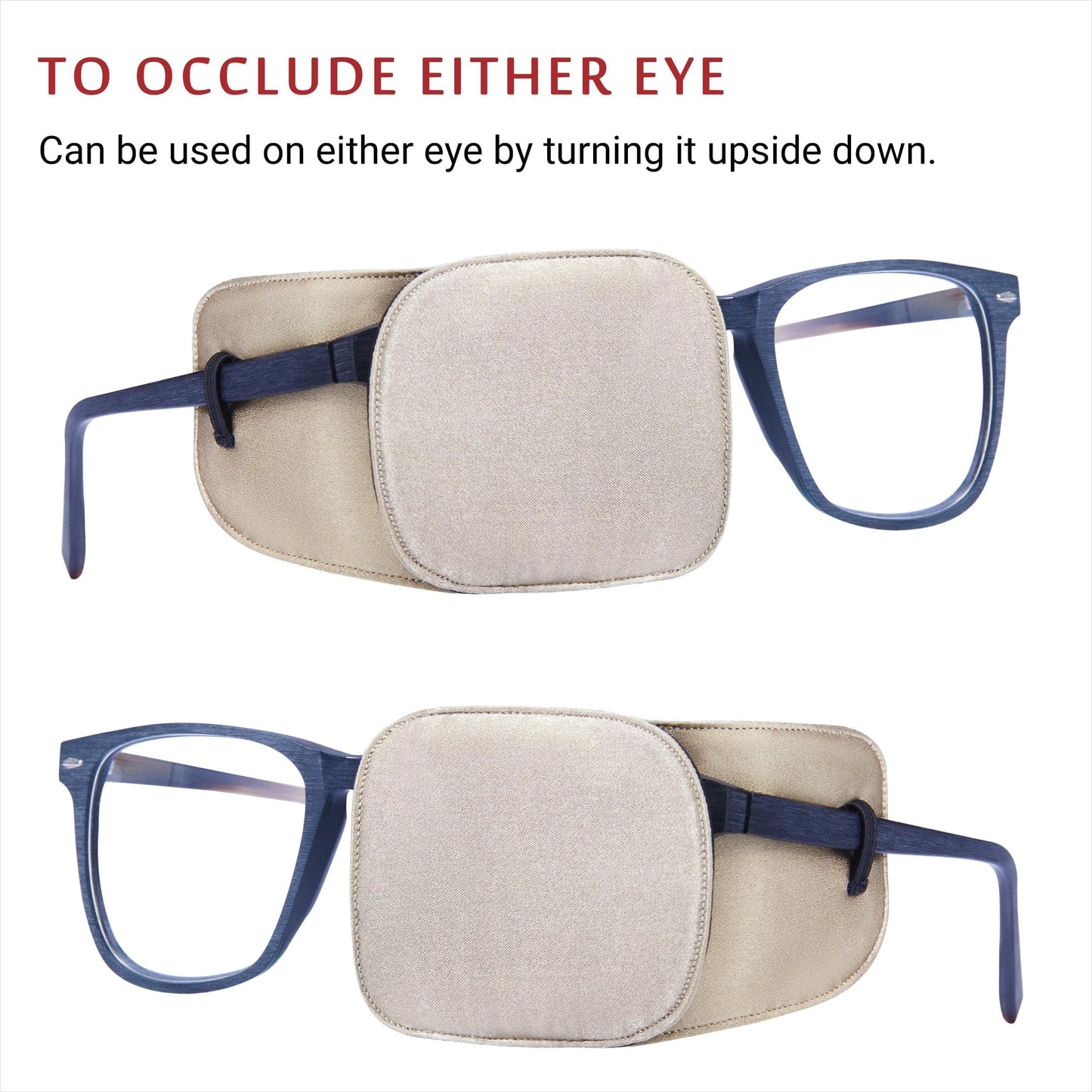 Astropic 2Pcs Silk Eye Patches for Glasses (Large, Vintage Khaki)