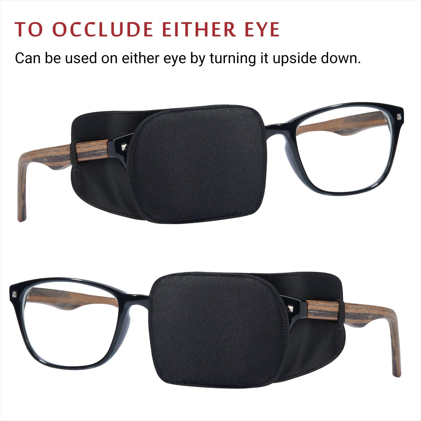 Astropic 2Pcs Silk Eye Patches for Glasses (Medium, Pure Black)