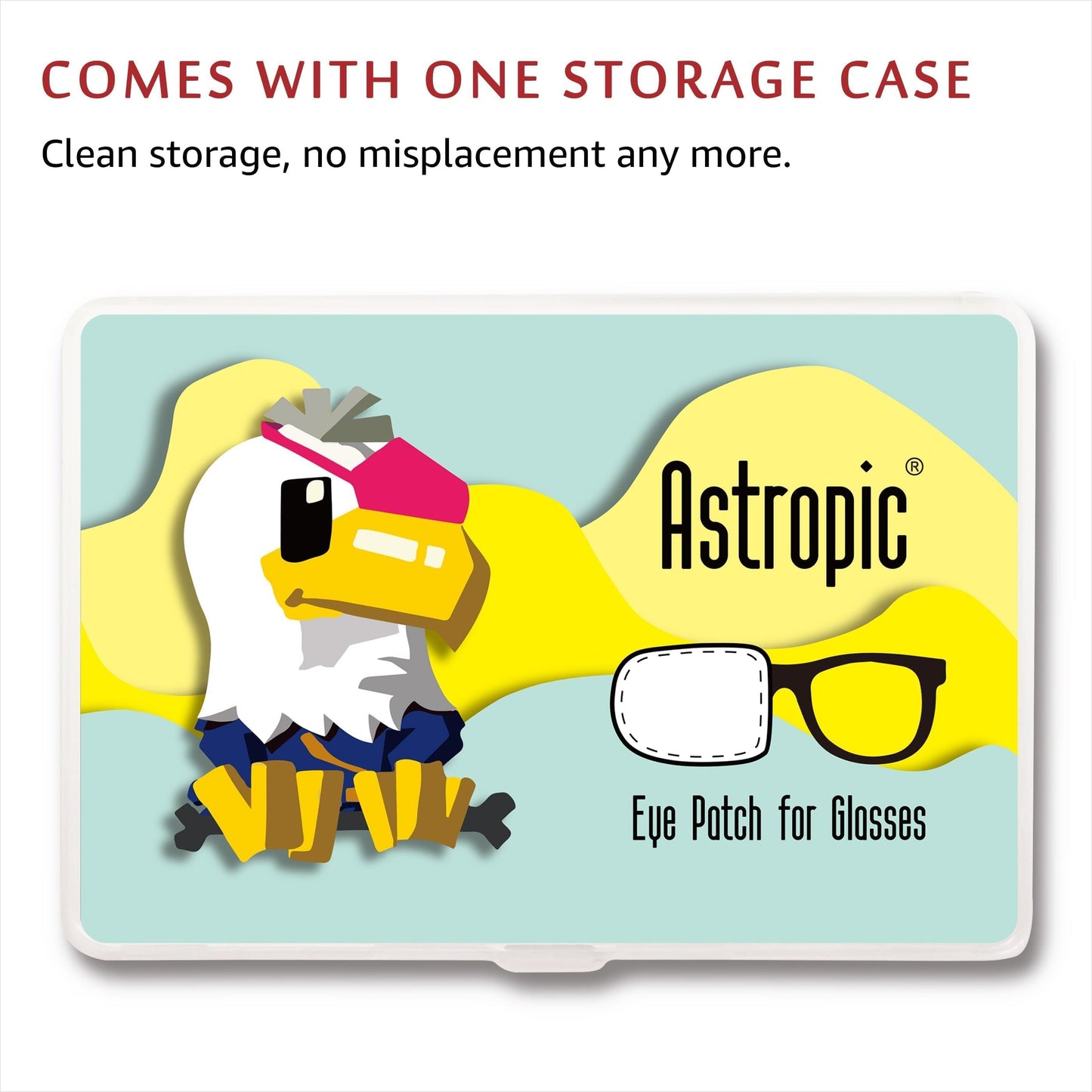 Astropic 2Pcs Silk Eye Patches for Glasses (Medium, Pure Black)