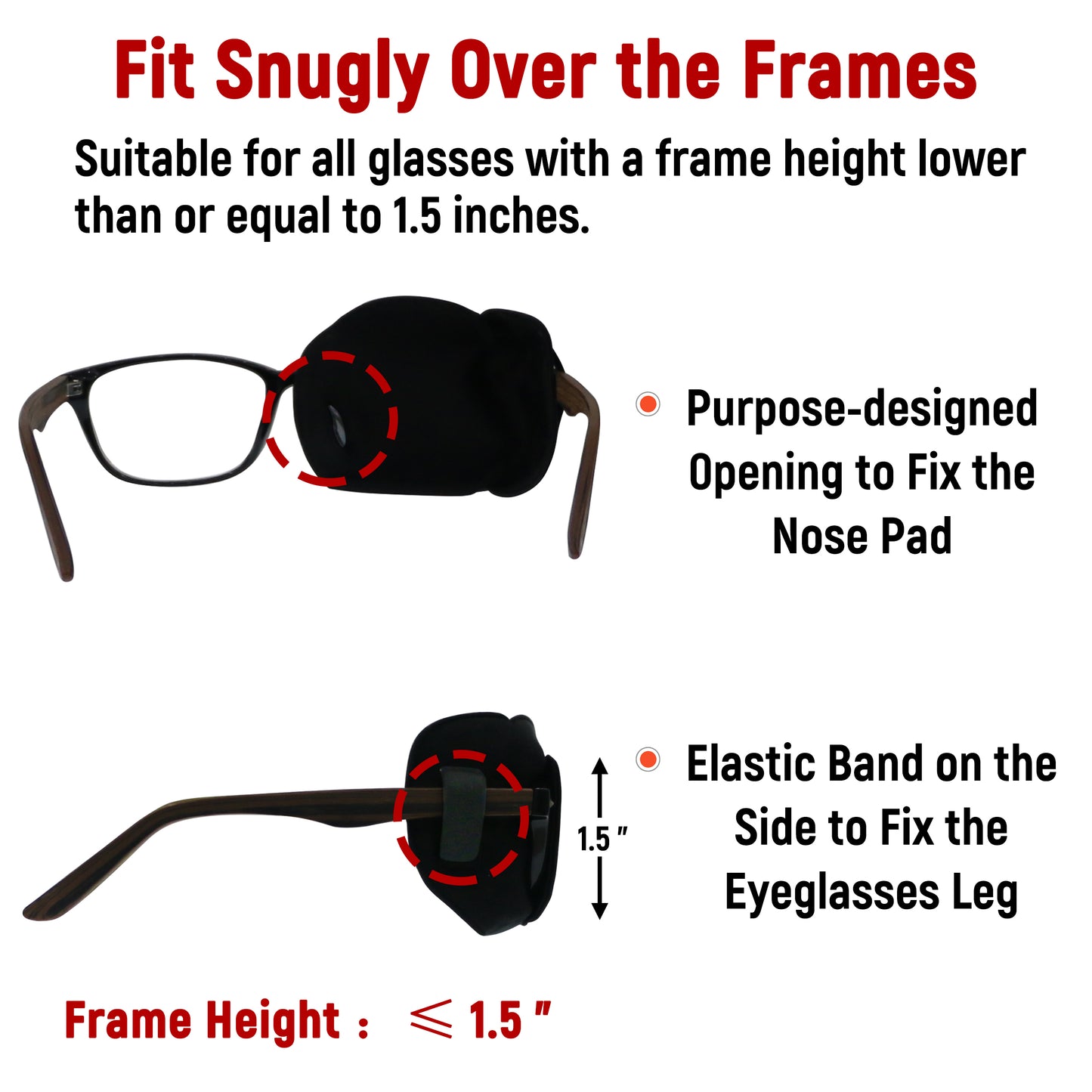 3D Silk Eye Patch for Adults Kids | Medical Eye Patch for Glasses (Balck - Evil Eye, Right Eye)