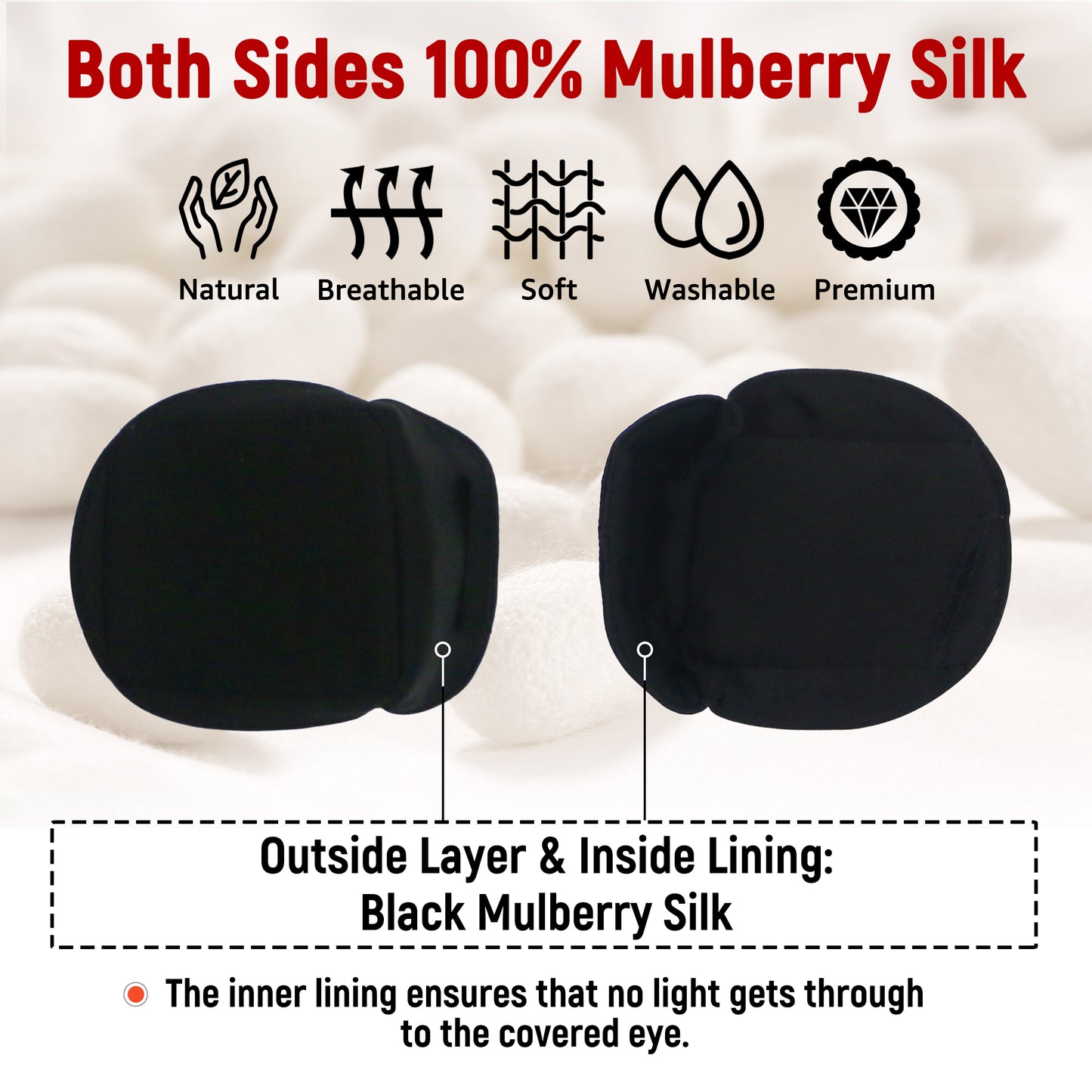3D Silk Eye Patch for Adults Kids | Medical Eye Patch for Glasses (Balck, Left Eye)