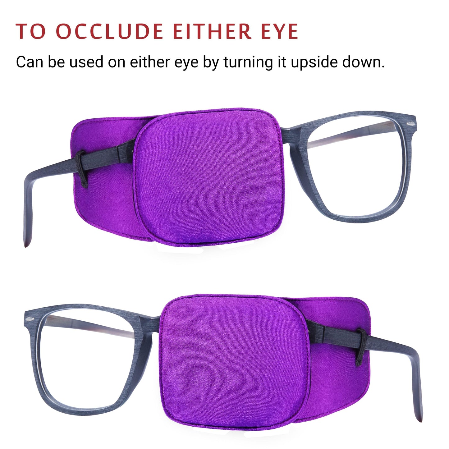 Astropic 2Pcs Silk Eye Patches for Glasses (Large, Bright Violet)