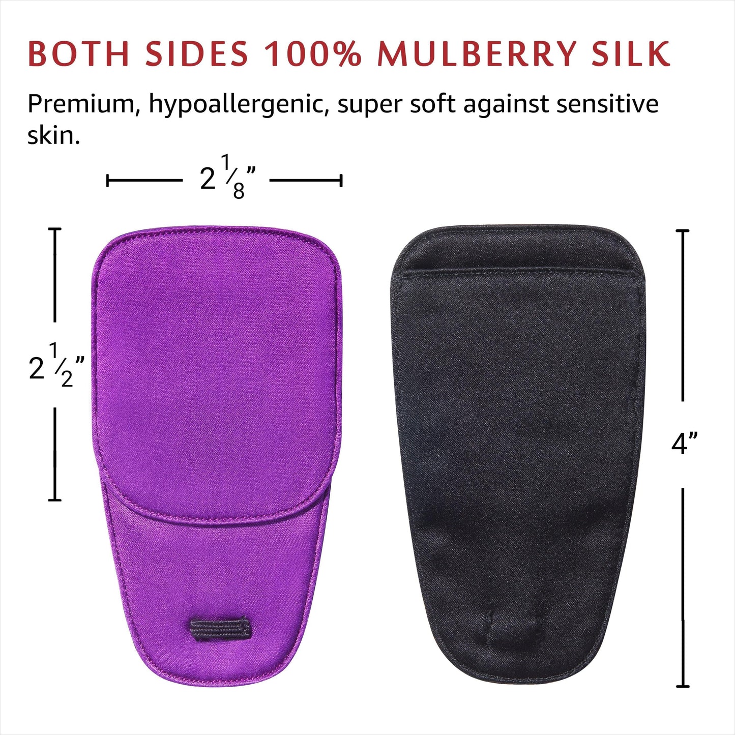 Astropic 2Pcs Silk Eye Patches for Glasses (Large, Bright Violet)