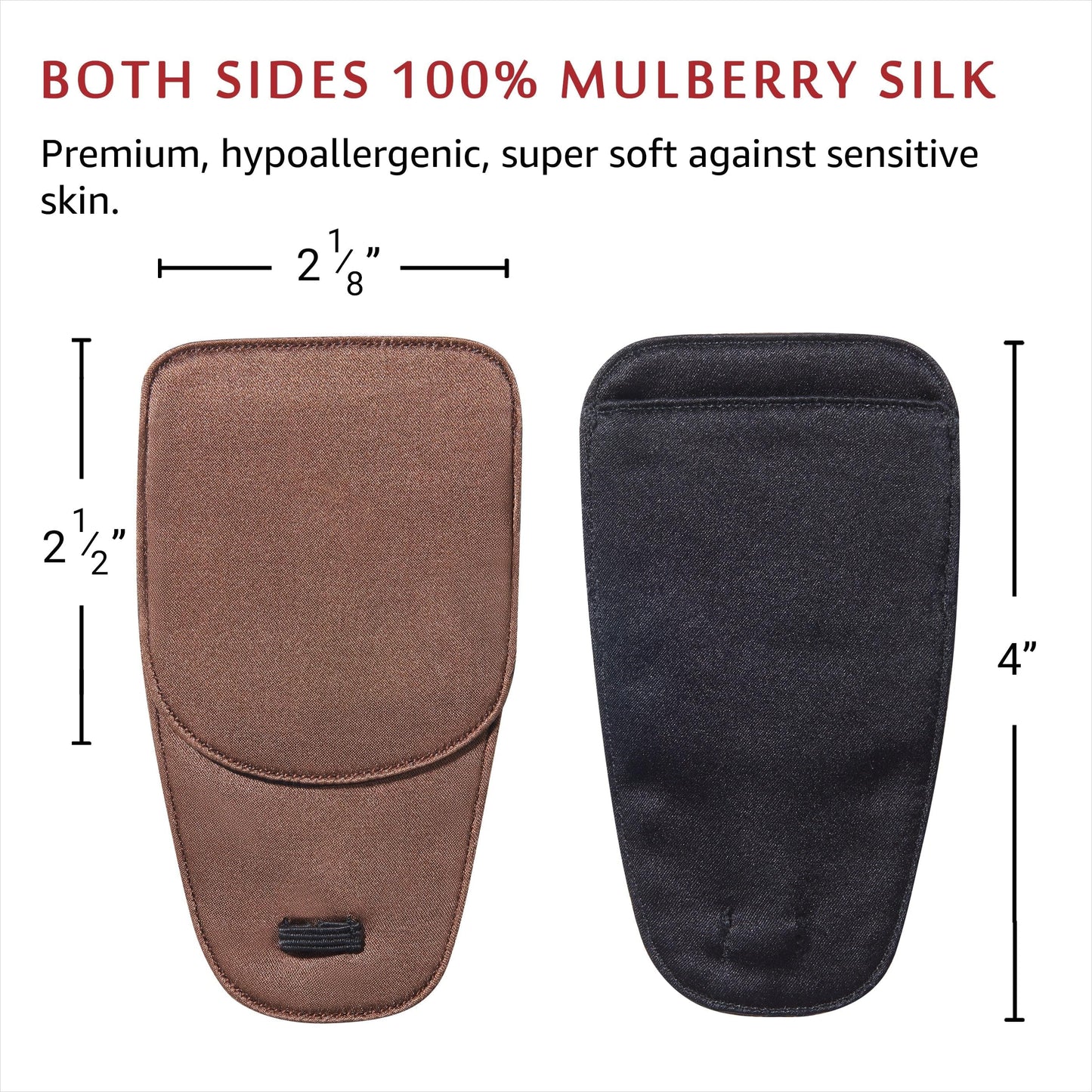 Astropic 2Pcs Silk Eye Patches for Glasses (Large, Chocolate Brown)
