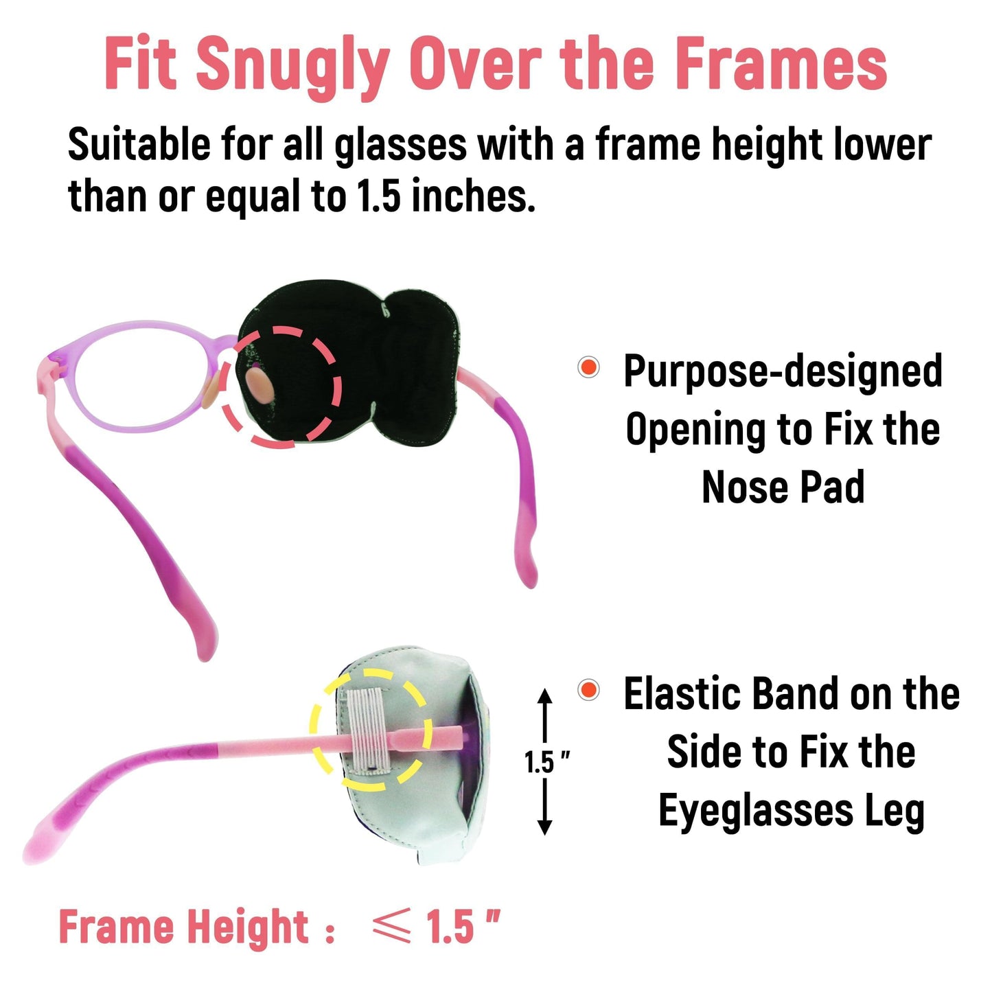3D Silk Eye Patch for Kids Girls Glasses (Pink Unicorn, Right Eye)