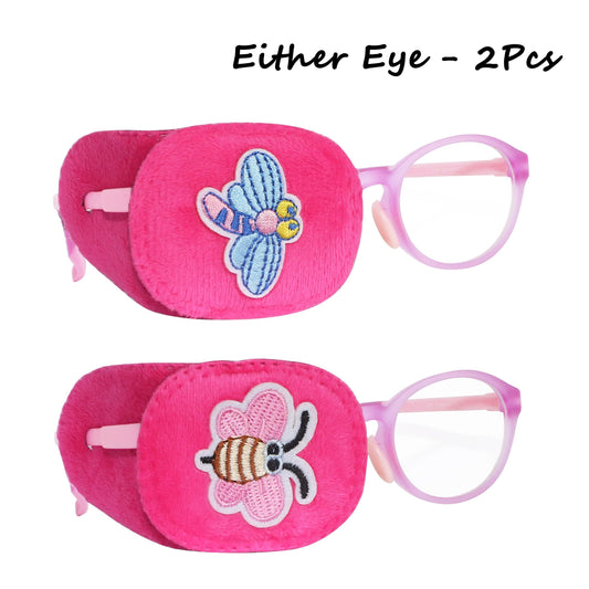 2Pcs Eye Patches for Kids Glasses (Butterfly & Dragonfly)