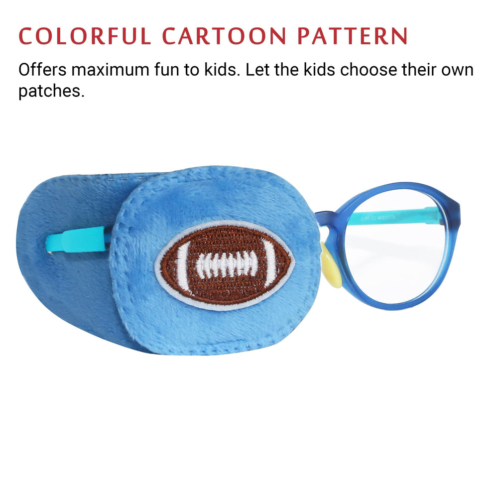 2Pcs Eye Patches for Kids Glasses (Rocket & Football)
