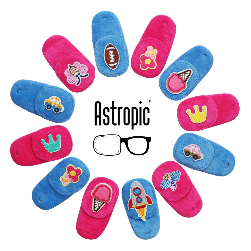 2Pcs Eye Patches for Kids Glasses (Rocket & Football)