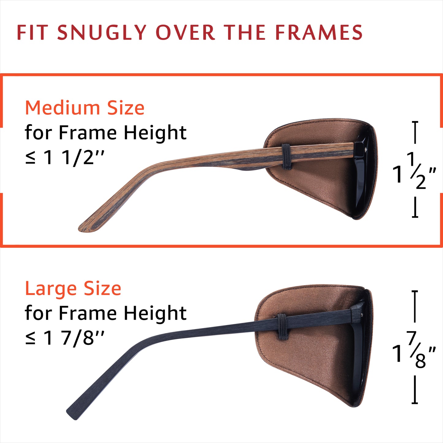 Silk Eye Patch for Glasses (Medium, Chocolate Brown)