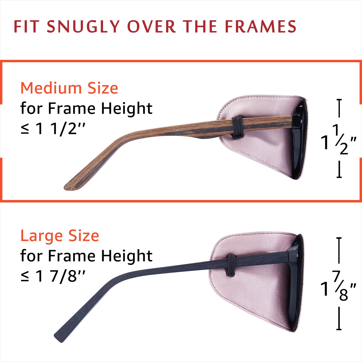 Silk Eye Patch for Glasses (Medium, Dusty Rose)