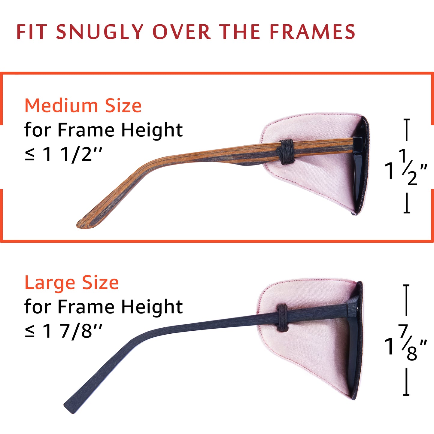 Silk Eye Patch for Glasses (Medium, English Rose Pink)