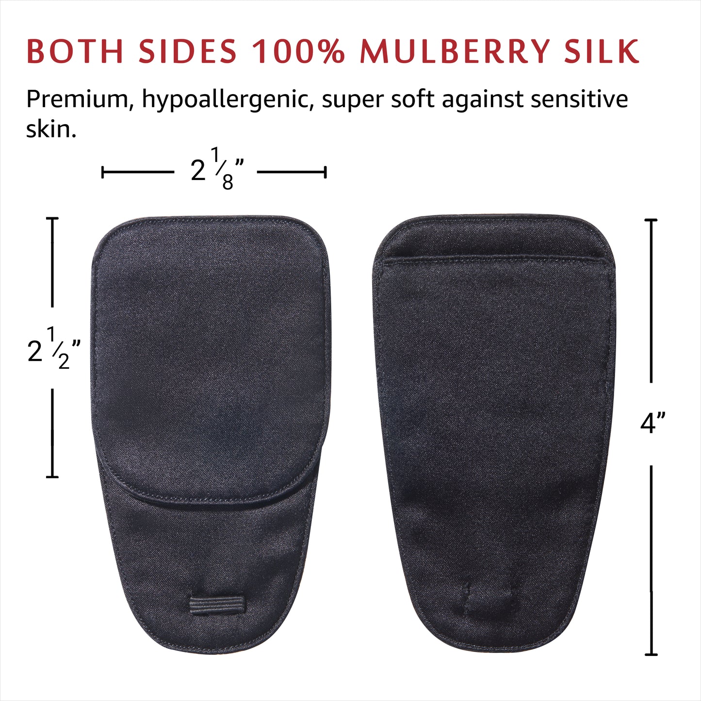 Silk Eye Patch for Glasses (Large, Pure Black)