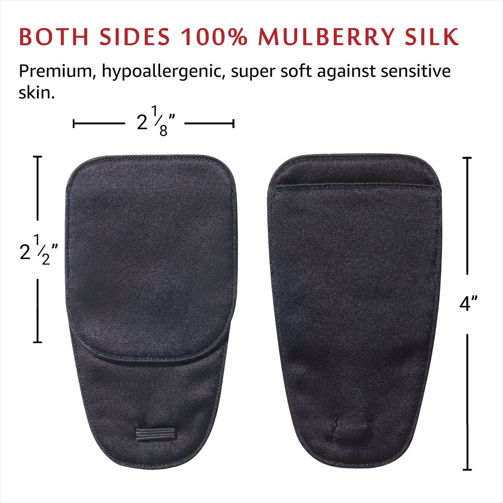 Silk Eye Patch for Glasses (Large, Pure Black)