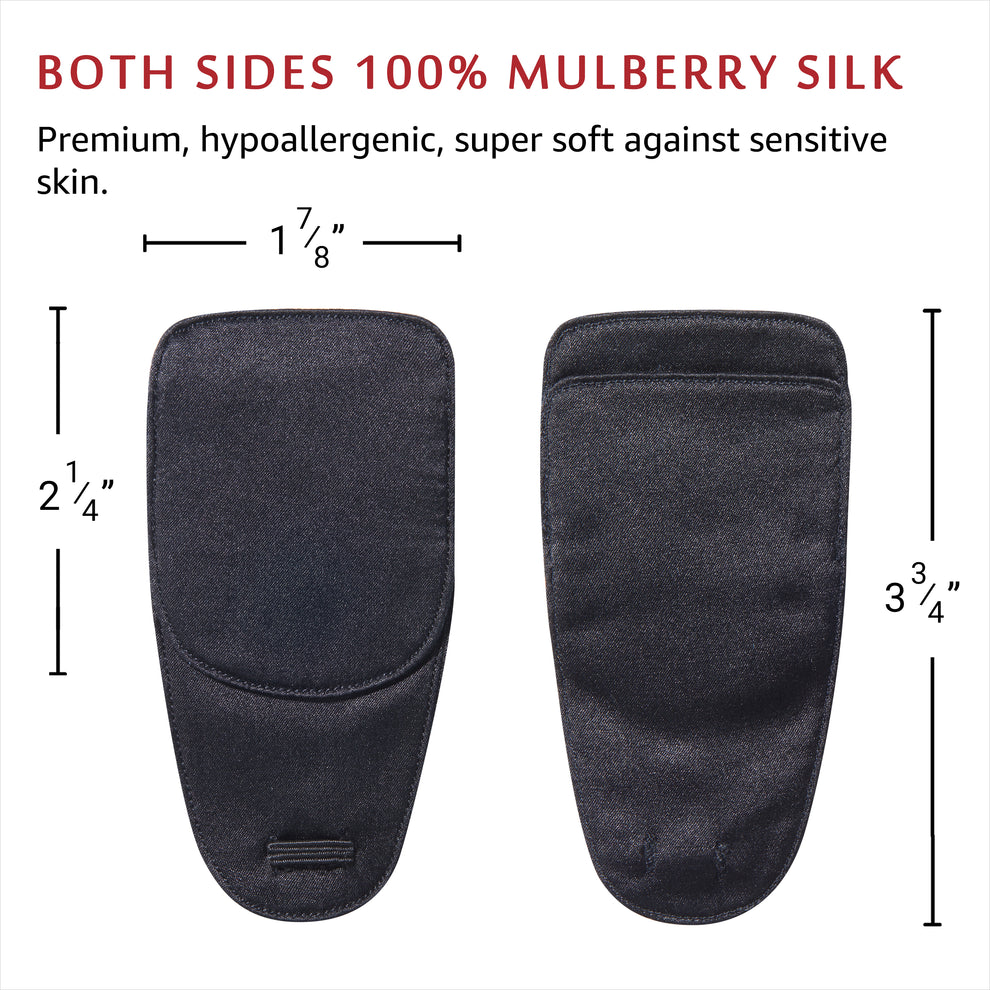 Silk Eye Patch for Glasses (Medium, Pure Black)
