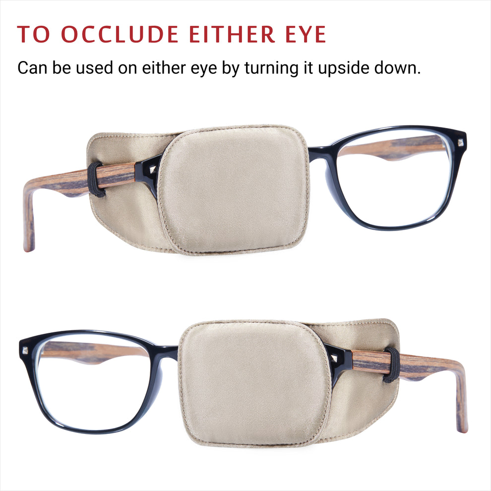Silk Eye Patch for Glasses (Medium, Vintage Khaki)