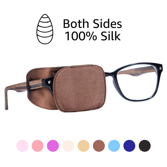 eye patch, Astropic eye patch, kids eye patch, adult eye patch, silk eye patch, eye patch for adults, eye patch for glasses, eye patch for lazy eye, amblyopia, double vision, cross eye, chocolate brown