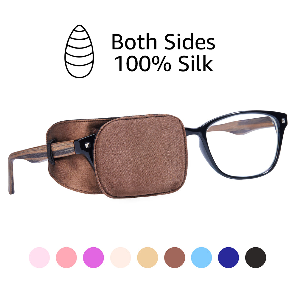 eye patch, Astropic eye patch, kids eye patch, adult eye patch, silk eye patch, eye patch for adults, eye patch for glasses, eye patch for lazy eye, amblyopia, double vision, cross eye, chocolate brown