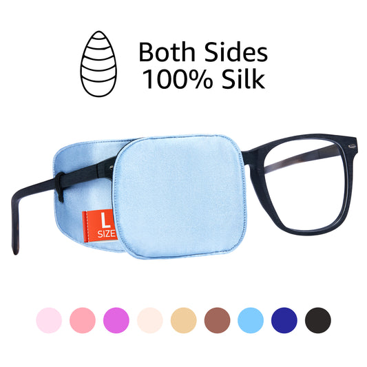 eye patch, large, Astropic eye patch, kids eye patch, adult eye patch, silk eye patch, eye patch for adults, eye patch for glasses, eye patch for lazy eye, amblyopia, double vision, cross eye, sky blue
