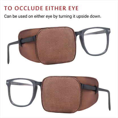 Silk Eye Patch for Glasses (Large, Chocolate Brown)