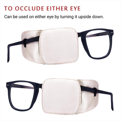 Silk Eye Patch for Glasses (Large, Creamy Beige)