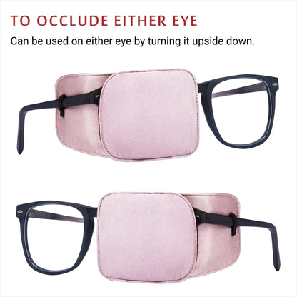 Astropic 2Pcs Silk Eye Patches for Glasses (Large, Dusty Rose Pink)