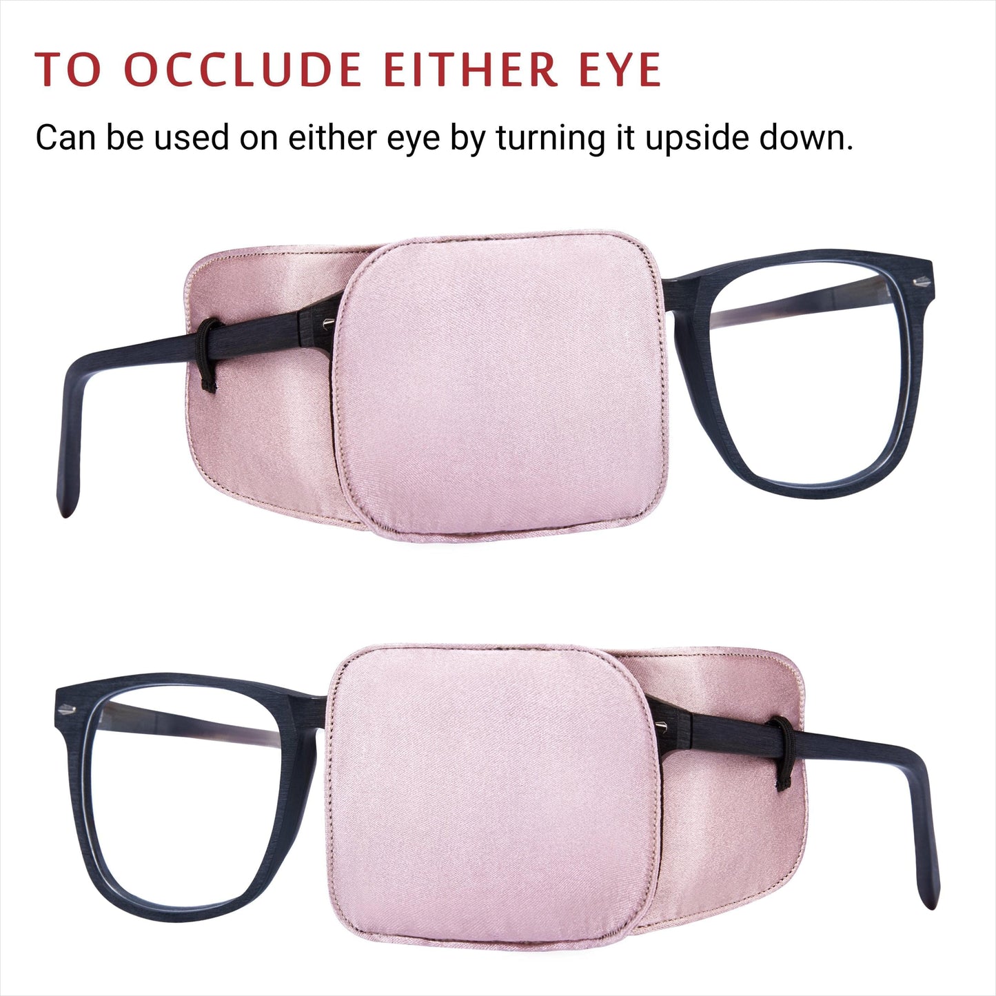 Silk Eye Patch for Glasses (Large, Dusty Rose Pink)