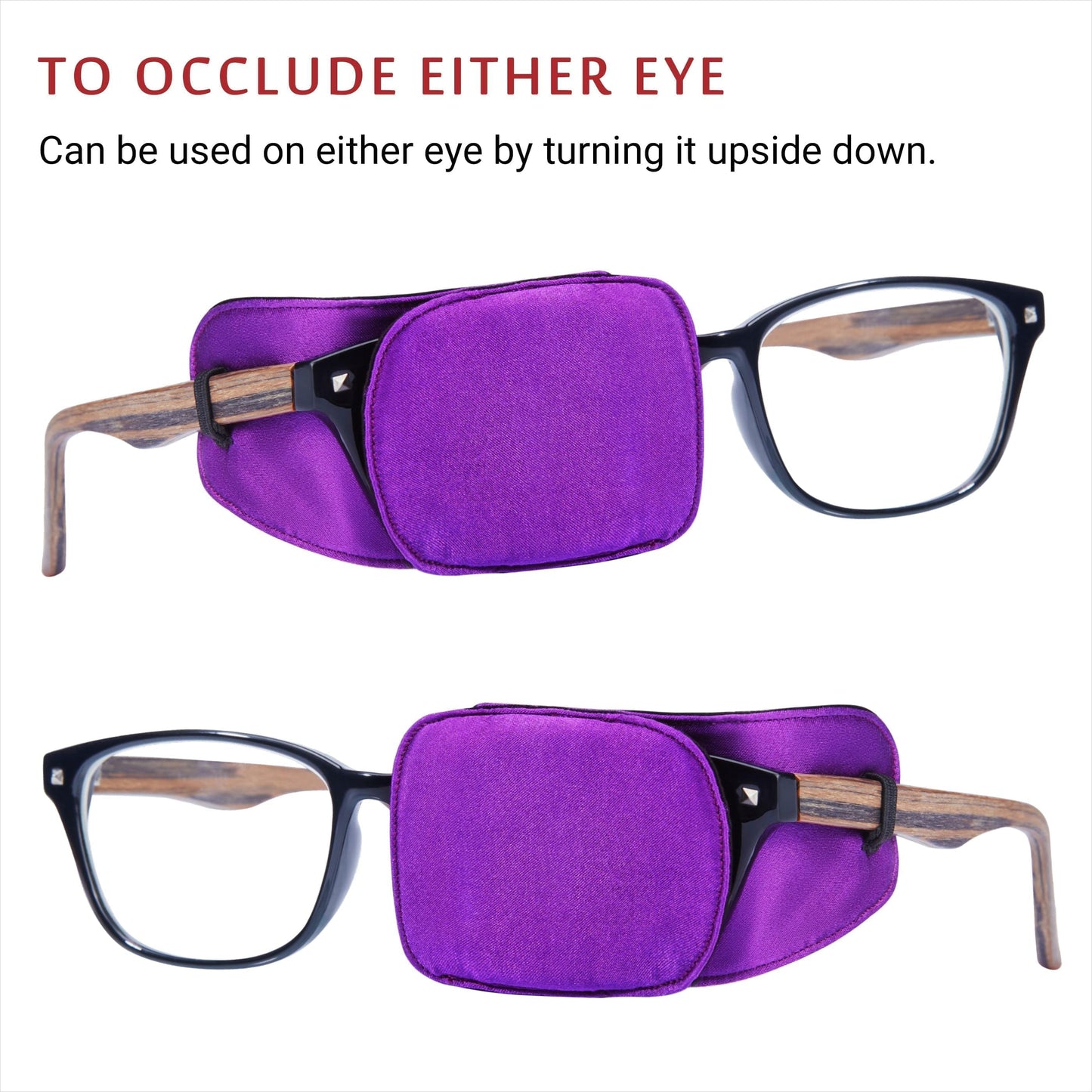 Astropic 2Pcs Silk Eye Patches for Glasses (Medium, Bright Violet)