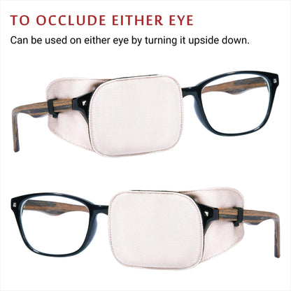 Astropic 2Pcs Silk Eye Patches for Glasses (Medium, Creamy Beige)