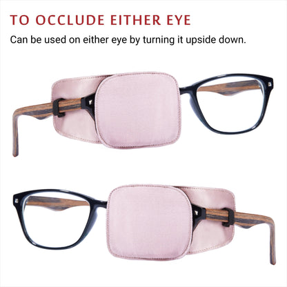 Astropic 2Pcs Silk Eye Patches for Glasses (Medium, Dusty Rose)
