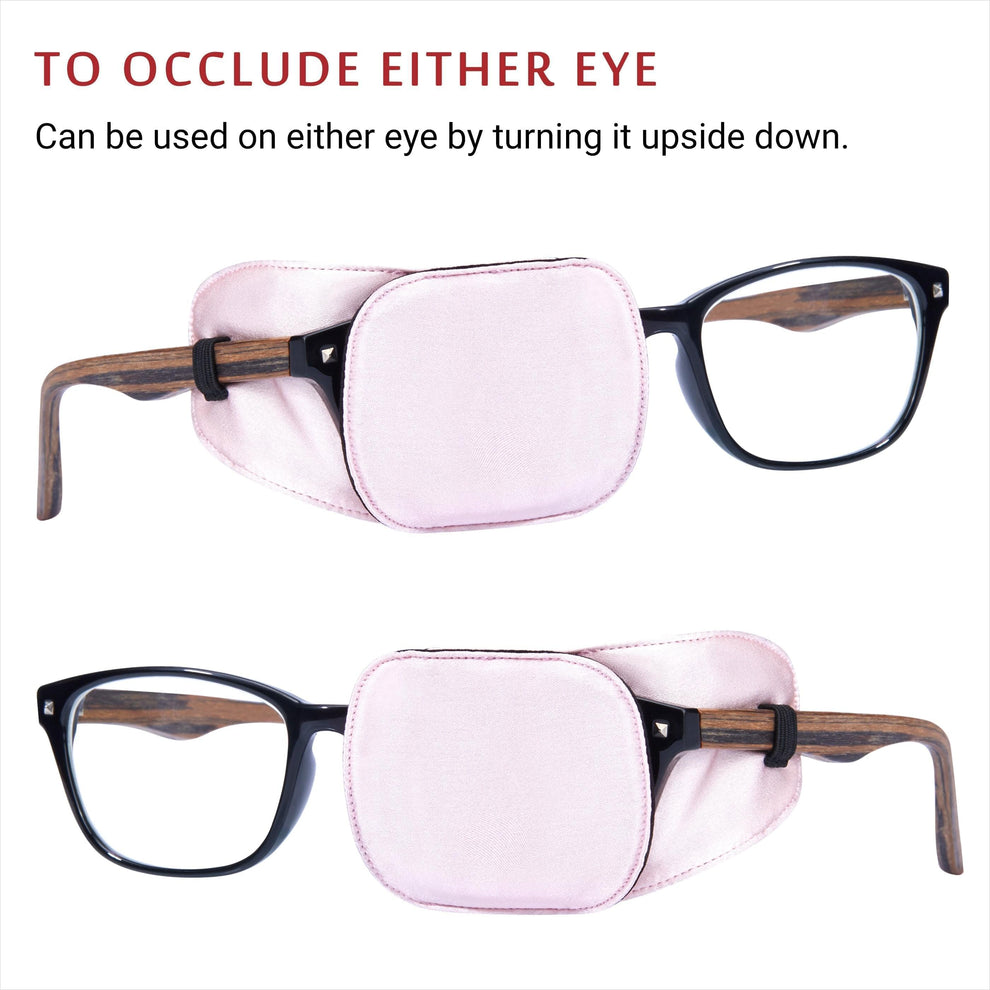 Astropic 2Pcs Silk Eye Patches for Glasses (Medium, English Rose Pink) 