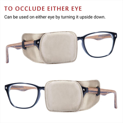Astropic 2Pcs Silk Eye Patches for Glasses (Medium, Vintage Khaki)