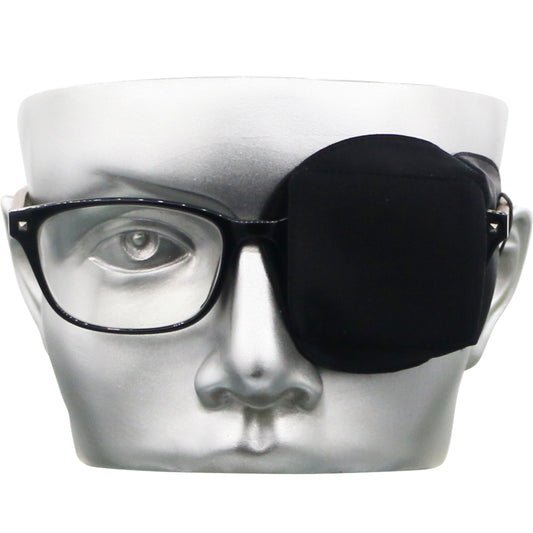 3D Silk Eye Patch for Adults Kids | Medical Eye Patch for Glasses (Balck, Left Eye)