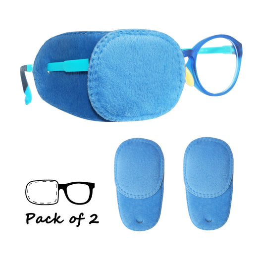 2Pcs Eye Patches for Kids Glasses (Blue)