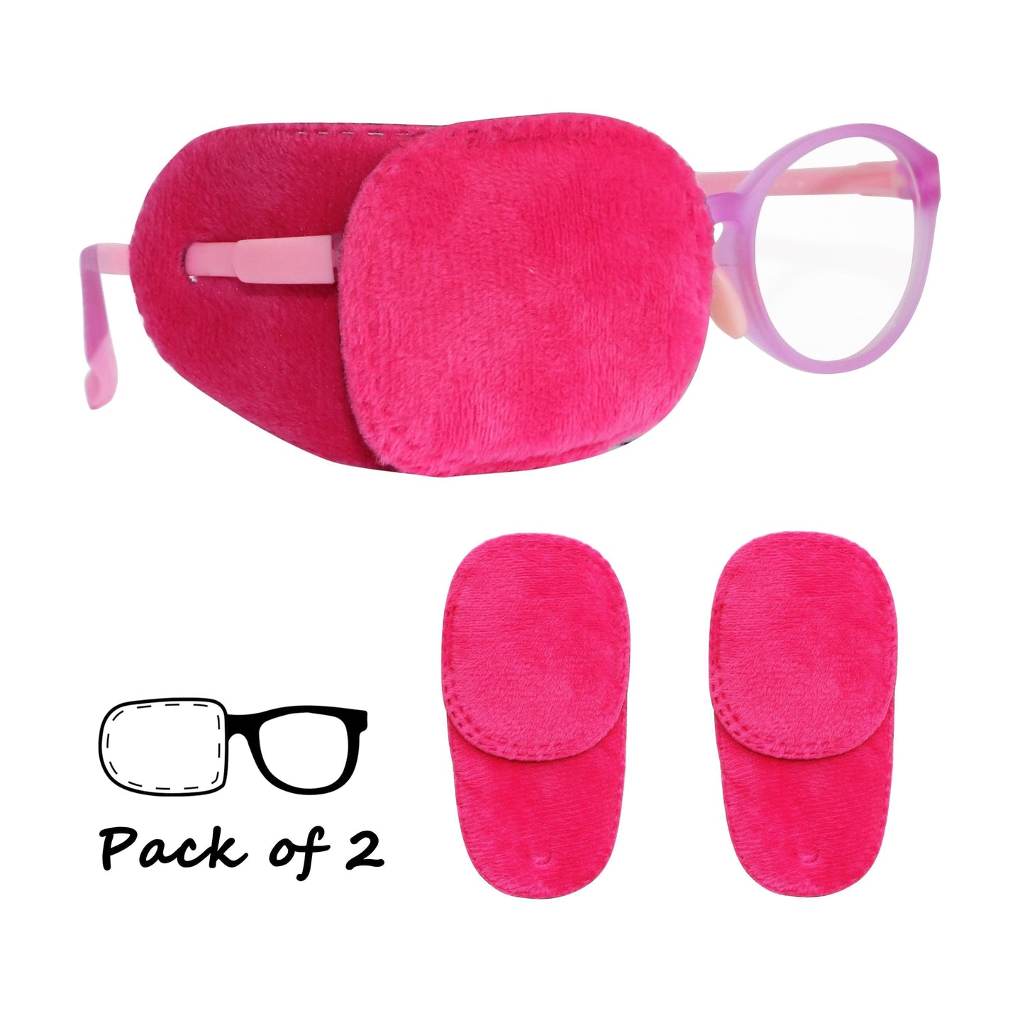 2Pcs Eye Patches for Kids Glasses (Pink)