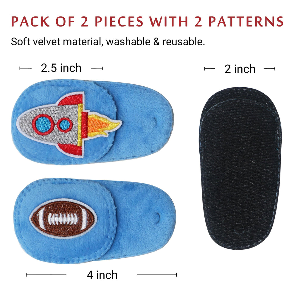 2Pcs Eye Patches for Kids Glasses (Rocket & Football) 