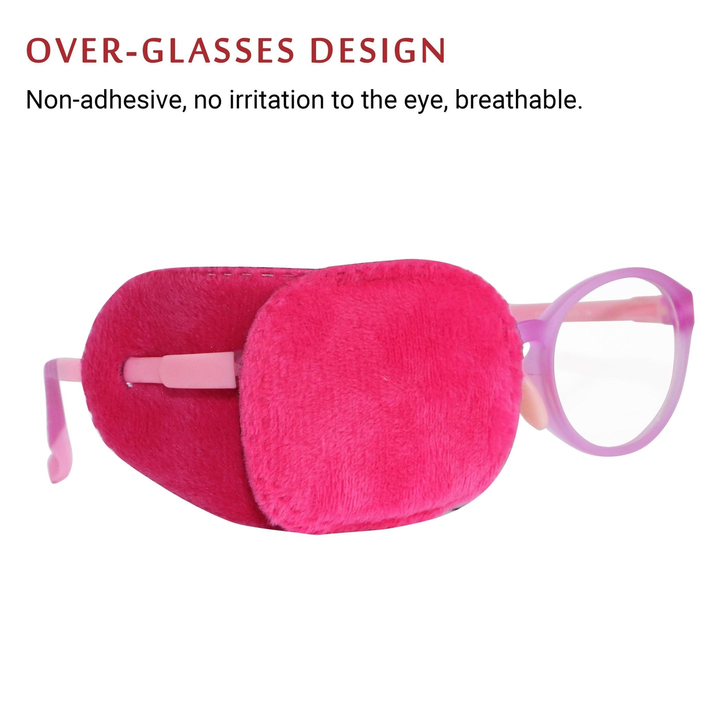 2Pcs Eye Patches for Kids Glasses (Pink)