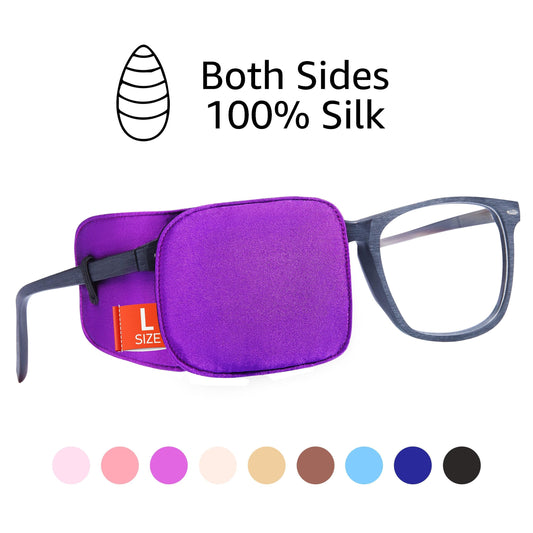 Silk Eye Patch for Glasses (Large, Bright Violet)