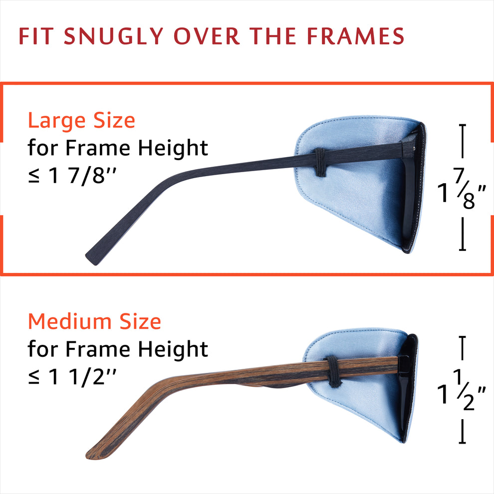Silk Eye Patch for Glasses (Large, Sky Blue) 