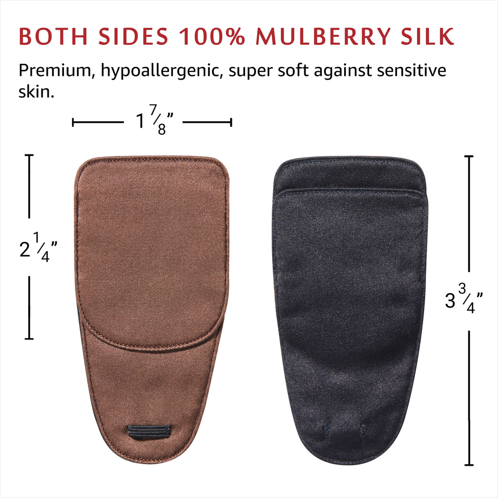 Silk Eye Patch for Glasses (Medium, Chocolate Brown) 