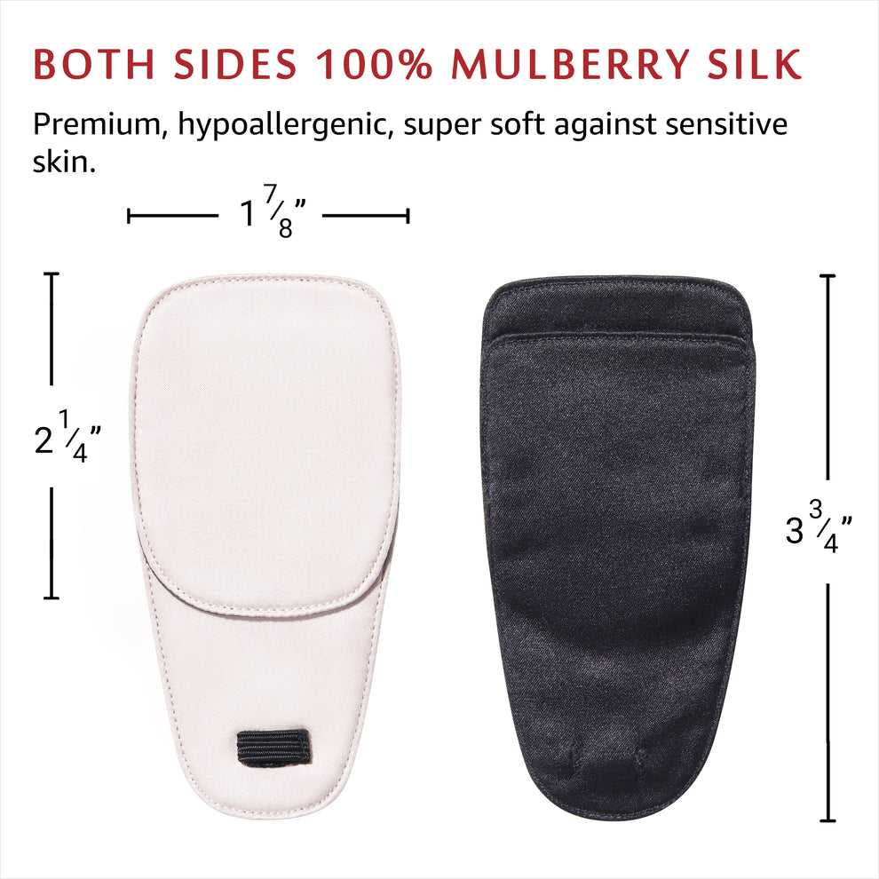 Silk Eye Patch for Glasses (Medium, Creamy Beige) 