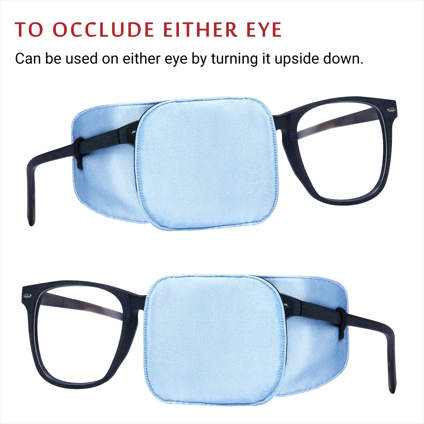 Silk Eye Patch for Glasses (Large, Sky Blue)